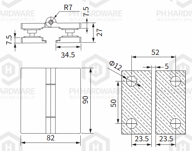 4905 | 180 Degree Glass to Glass Shower Hinge Without Spring view 2