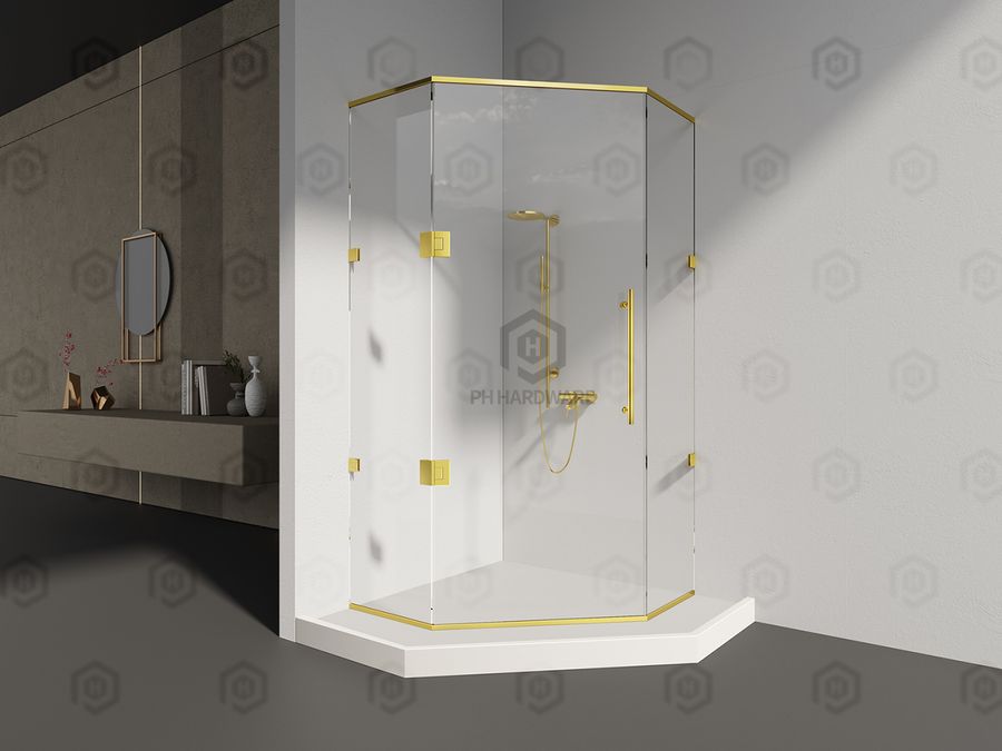 RAS4808-135 | 135° Glass-to-Glass Adjustable Shower Hinge With Decorative Cover view 3