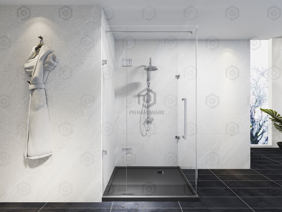 RAS4808-180 | 180° Glass-to-Glass Adjustable Shower Hinge With Decorative Cover view 3