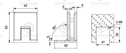 C7001-90 | 90° Glass-to-Wall Adjustable Shower Hinge with Decorative Cover view 3