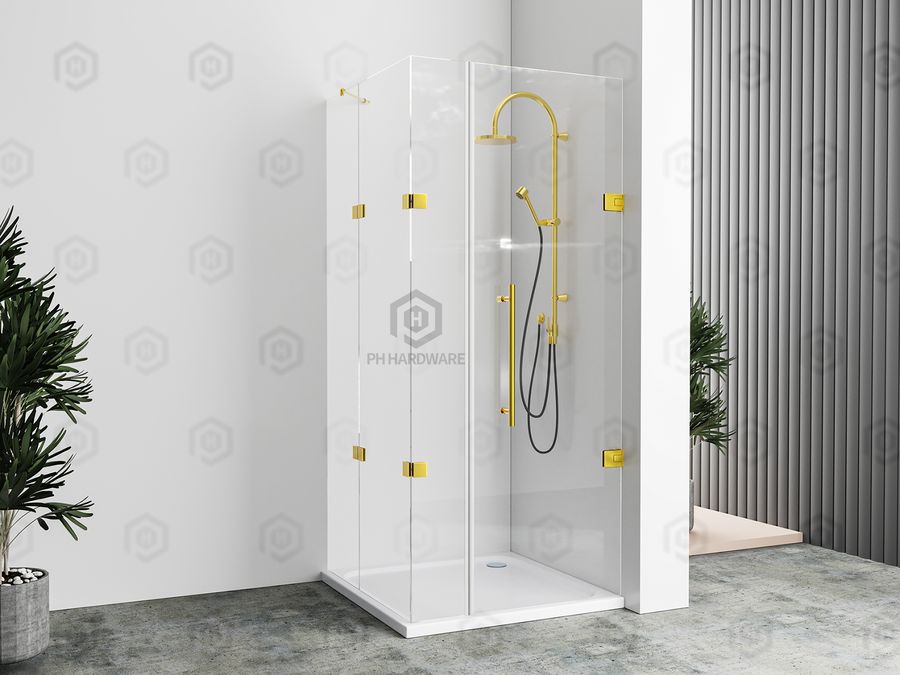 C7001-90 | 90° Glass-to-Wall Adjustable Shower Hinge with Decorative Cover view 4