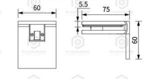 5108A-L | 90° Offset Back Plate Wall Mounted Adjustable Shower Hinge with Decorative Cover view 2