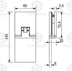 5108A-GW-180 | 180° Glass-to-Wall Adjustable Shower Hinge with Decorative Cover view 2