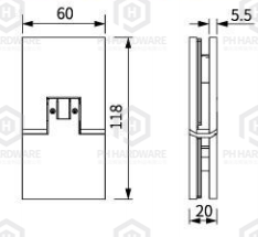 5108A-180 | 180° Glass-to-Glass Adjustable Shower Hinge with Decorative Cover view 2