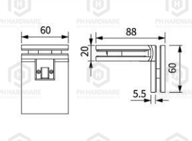 5108A-L-G | 90° Glass-to-Glass Adjustable Shower Hinge with Decorative Cover view 2