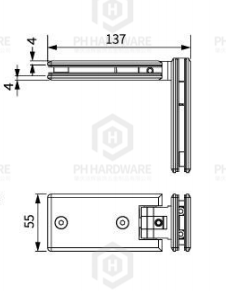 4244 | 90° Glass-to-Glass Adjustable Shower Hinge view 2
