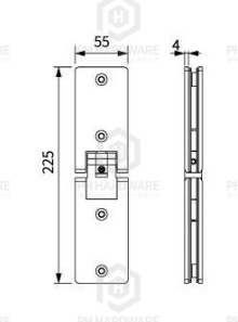 4246 | 180° Glass-to-Glass Adjustable Shower Hinge view 2