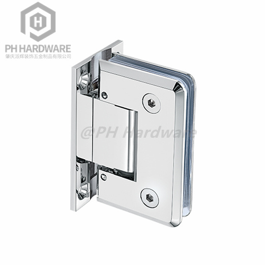 PHA04-TR | 90° Beveled Edge Full Back Plate Wall Mounted Adjustable Shower Hinge with Soft-closing Function