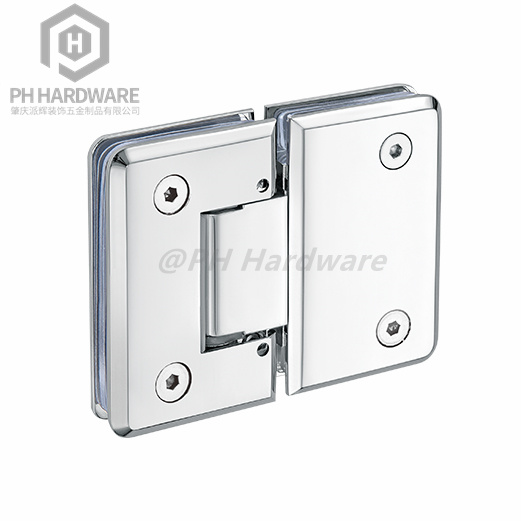 PHA05-180R | 180° Beveled Edge Glass-to-Glass Adjustable Shower Hinge with Soft-closing Function