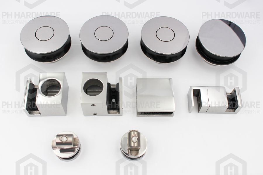 A070D | Ø70 Round Guide Tube Frameless Shower Glass Sliding Door System view 2