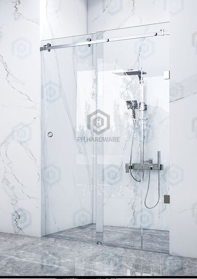 A002 | 30*10MM  Square Guide Tube Frameless Shower Glass Sliding Door System