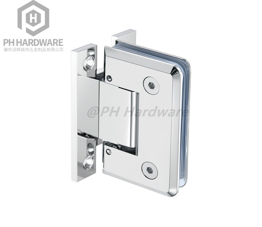 H4803 | 90° "H" Back Plate Wall Mounted Beveled Edge Adjustable Shower Hinge
