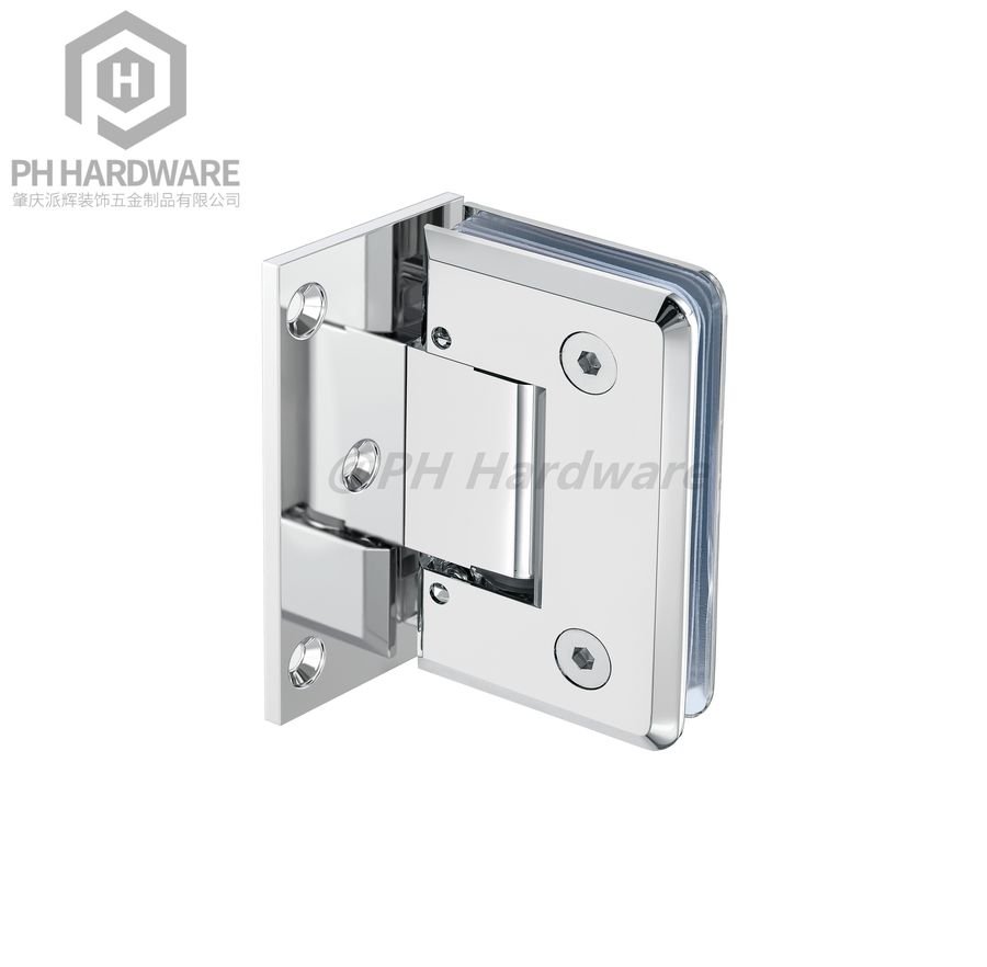 L4803 | 90° Offset Back Plate Wall Mounted Beveled Edge Adjustable Shower Hinge