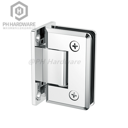 WG328-T (90mm) | Beveled Edge 90° Full Back Plate Wall Mounted Shower Hinge