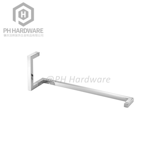 BH-125S | Shower Glass Door Square 8" Pull Handle and 18" Towel Bar Combination