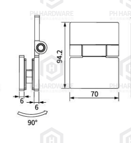 HX-6377 |  90 Degree Wall Mount Shower Hinge Without Spring view 2