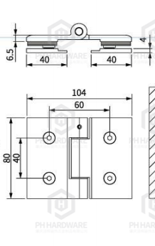 HY-522 | 180 Degree Glass-to-Glass Shower Hinge Without Spring view 2