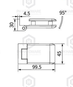 HY-632 | 180 Degree Glass-to-Glass Shower Hinge Without Spring view 2