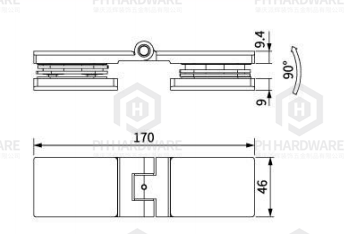 SH-0521 | 180 Degree Glass-to-Glass Shower Hinge Without Spring view 2