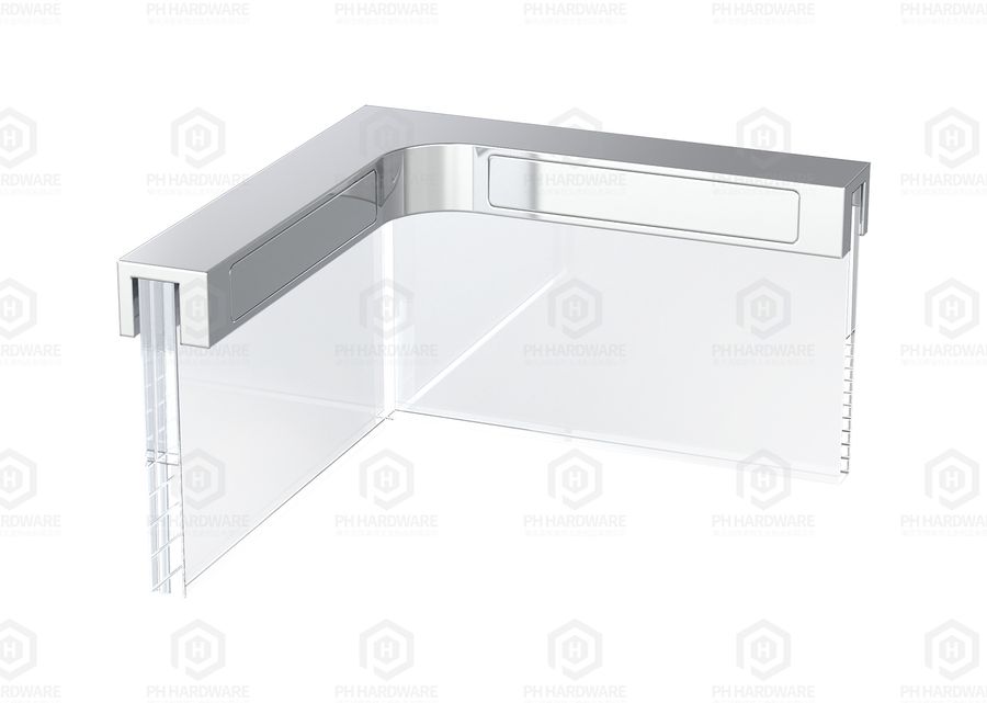 LG-130 | Left Side 90 Degree Glass-to-Glass Shower Glass Door Bracket Clamp view 2