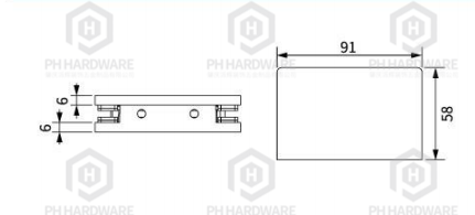 R106-0 | 90° Glass to Wall/Ceiling/Floor Shower Glass Clamp with Decorative Cover view 2