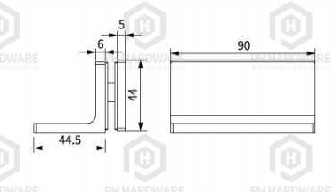 4902 | Heavy Duty 90° Wall Mounted Shower Glass Clamp with Decorative Cover view 2