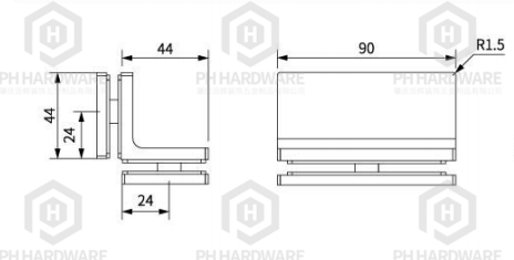 4901 | Heavy Duty 180° Glass-to-Glass Shower Glass Clamp with Decorative Cover view 2