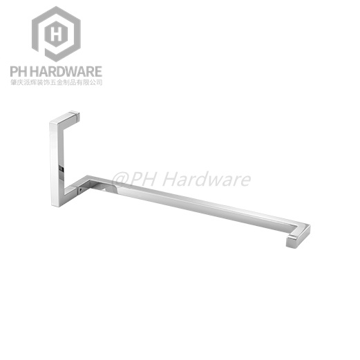 BH-125S | Shower Glass Door Square 8" Pull Handle and 18" Towel Bar Combination