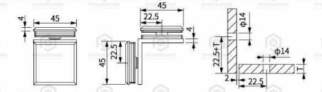 U259-90 | Beleved Edge 90 Degree Glass-to-Glass Fixed Panal Clamp view 2