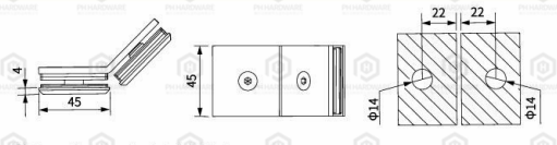 U259-135 | Beleved Edge 135 Degree Glass-to-Glass Fixed Panal Clamp view 2