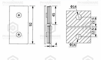 U259-180 | Beleved Edge 180 Degree Glass-to-Glass Fixed Panal Clamp view 2
